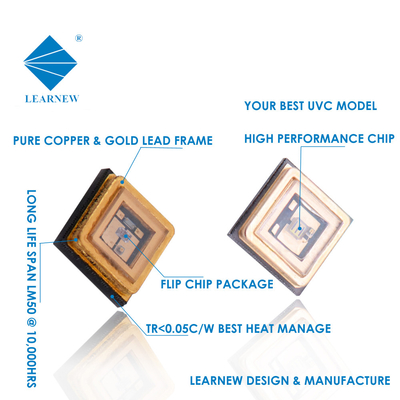Medis UV SMD 3535 UVC LED Chip 100mA 150mA 20mW Untuk Pemurni Air Rumah Sakit ICU