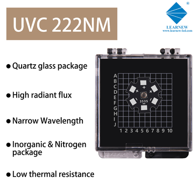 222nm 4040 1W 4.0x4.0mm SMD UVC LED Chip Dengan Model Efisiensi Tinggi
