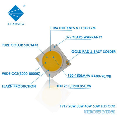 1919 30W 50W flip chip cob led 2700-6500k high cri super aluminium substrat Led cob