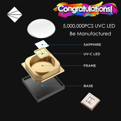 Medis UV UVC SMD LED Chip 3535 100mA 150mA Untuk Pembersih Air / Udara ICU Rumah Sakit