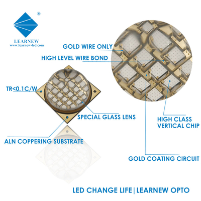 R15MM 100W UV LED Chips 2100mA Lensa Kaca Kuarsa LED UV Daya Tinggi