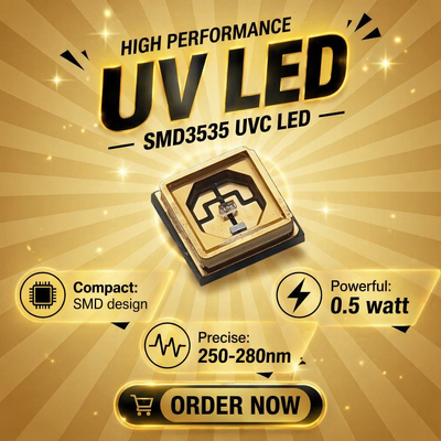 Chip LED UV kompak yang memberikan emisi panjang gelombang yang tepat untuk aplikasi fotokimia dan analitik