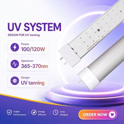 Tabung UV Multi Ukuran Output Eritemal Tinggi Tabung UV 365Nm Dengan Sertifikasi Industri Lengkap Tabung Sunbed UV 100W 120W