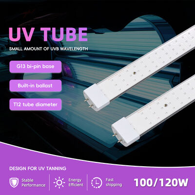 Professional UV Tanning Light Tube100W-120W 1.8M 1.9M 2.0M CE bersertifikat 365Nm UV Tube untuk Peralatan Sunbed
