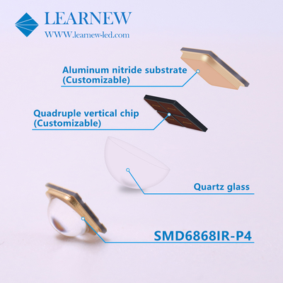 Chip Led IR Densitas dan Intensitas Tinggi 5-8W untuk Panjang Gelombang Dominan 730-950MM