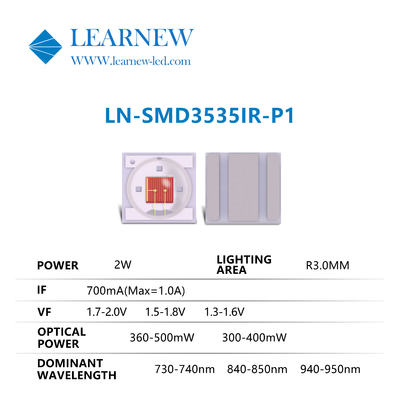 3535 2w 730nm 950nm IR LED Chip Umur Panjang dengan Super Power untuk IR Series