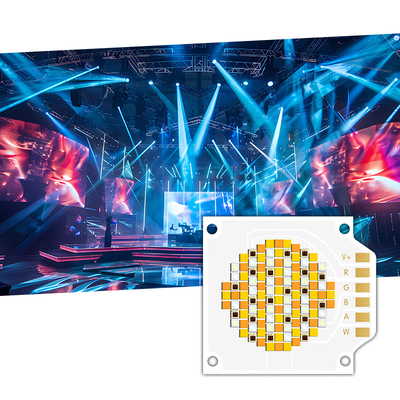 250W VF 24-26V Dimmable 5 Warna RGBCW COB LED Chip dengan CRI tinggi 90RA untuk stage Lighting
