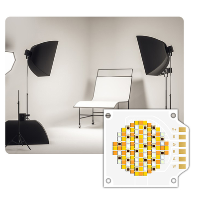 250W VF 24-26V Dimmable 5 Warna RGBCW COB LED Chip dengan CRI tinggi 90RA untuk stage Lighting