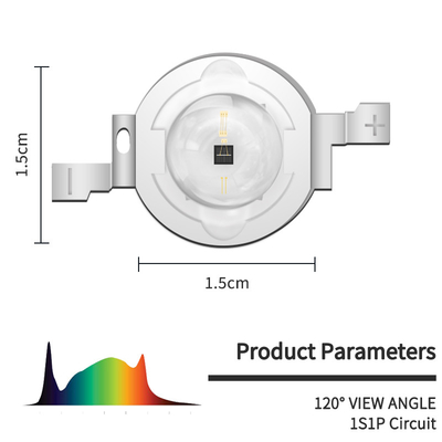 Lampu LED IR 2W dengan daya tinggi untuk terapi 480nm 590nm 630nm 660nm 740nm