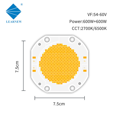 600w + 600w Chip LED Cob Dual Color 7575 Dimmable 2700-6500k 54v 60v Untuk lampu fotografi