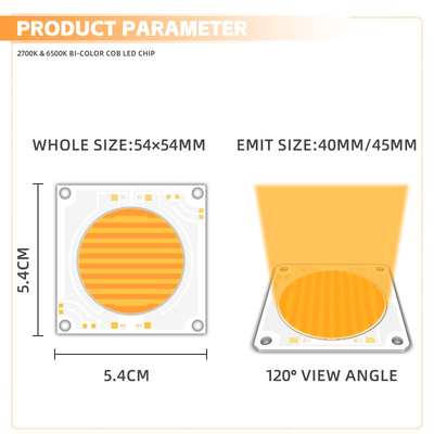 5454 Cob Chip Dual Color Temperature Dimmable Untuk Lampu Fotografi Dan Lampu Panggung