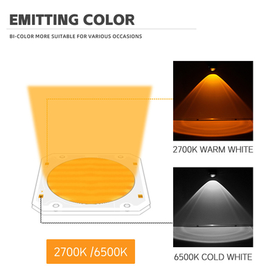High Power Bi Color 300W 6060 Flip Chip Custom Cob Led Chip Untuk Commercial Led Light Lampu panggung