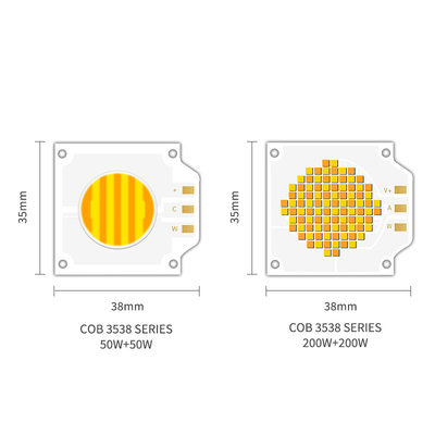 2700k 6500k Disesuaikan CCT LED COB 500W 200W High Power Ra95 Ra97 COB LED Chip untuk lampu fotografi