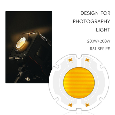 Daya tinggi 200W R61 60X60MM 34MM LED COB Chip Bi Color Flip Chip untuk stage light CCT 620nm/460nm