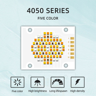 Efisiensi Tinggi LED Chip 4050 Ukuran 2700k 6500k 180w Lima Warna COB LED Chip Manik