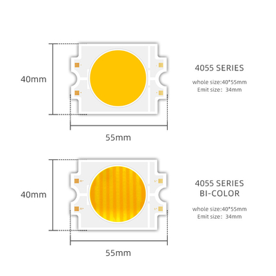 2700K+6500K 4055 CSP LED Cob Chip Tunable BI Warna 100W 200W 300W Cob LED Modul CRI95