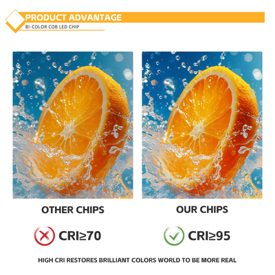 COB LED Chip 2800k / 6500k CCT CRI tinggi RA95 COB LED Chip R21mm 40W+40W 100-110lm/w 1.1A 36-38V untuk lampu panggung