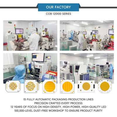 Chip LED COB Efisiensi Tinggi dengan 10000 Jam Kerja, Sudut Pandang 120° dan Material Algainp untuk Lampu Panggung dan Fotografi