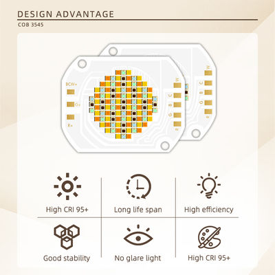 Chip LED COB 350W 2700K-6500K RGBCW Warna Penuh yang Dapat Disesuaikan dengan Sudut Pandang 120° untuk Lampu Panggung & Fotografi
