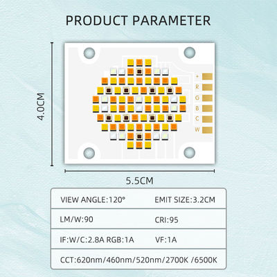 Chip LED COB Daya Tinggi dengan Lima Warna RGBWC 180W 300W DC 21v-48v untuk Lampu Panggung dan Fotografi