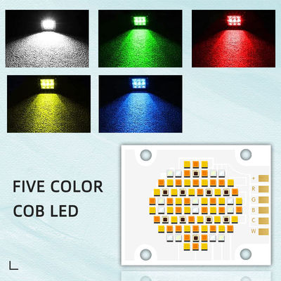 Chip LED COB Lima Warna RGBWC 180W 300W dengan Tegangan Input 21-24V dan Sudut Pandang 120° untuk Pencahayaan Fotografi