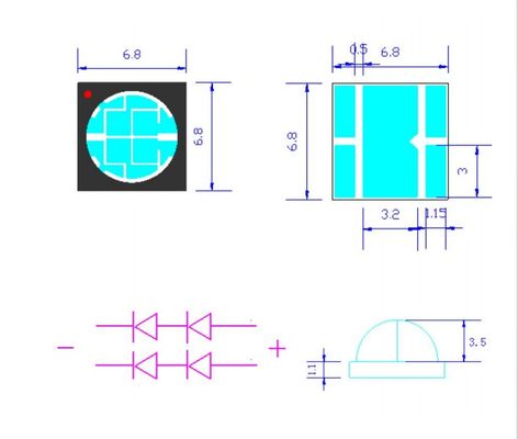 Pabrik Langsung Chip LED UVA Daya Tinggi SMD6868 365nm 385nm 395nm 10W Lampu LED UV untuk Pengawetan UV dan Printer 3D