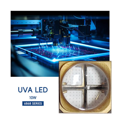 Chip UVA LED dengan Emisi Tinggi 10W UVA SMD6868 365nm Ungu Glow UVA untuk Aplikasi Penyembuhan UV Cahaya Tidak Terlihat