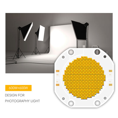 600W+600W BICOLOR COB LED CHIP CCT COB 7575 SERIES Disetel COB LED Chip Lampu Fotografis Warna Putih Dimmable CRI95 10A