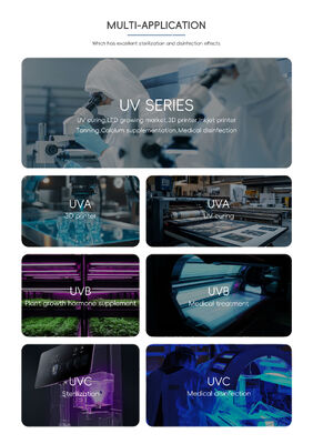 Chip LED UVA UVB UVC Kinerja Tinggi Cahaya Ultraviolet Dioda Pemancar Cahaya Spektrum Penuh UV LED untuk Penggunaan Medis dan Industri