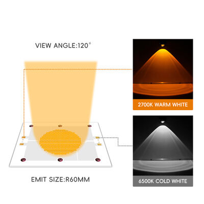 1200W 75-85V Ra95 2700K/6500K 18-21A*2 120x100mm High Power LED COB Chip untuk Lampu Fotografi Putih Panas Putih Dual Dimmable