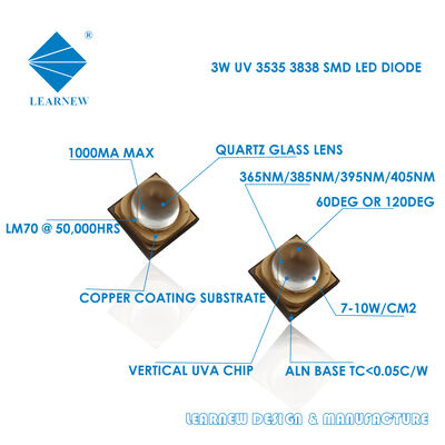 SMD Uv Led 3838 Diode 365nm Uv Leds UV-A Module LED Chip LED 385nm Printing Chip LED UV-A LED 3W 60deg Sistem Pengeringan