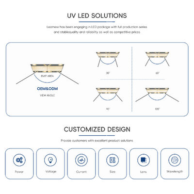 3535 SMD UVC Deep Ultraviolet Diode 3-5W 5-7V 500mA -700mA sudut pandang 120°