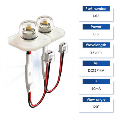 Efisiensi Tinggi Harga ECO UV UV-C DC12V UVC 275nm LED Modul 0.5W 40mA IP68 DC24V Air Air Purify 6-10mW