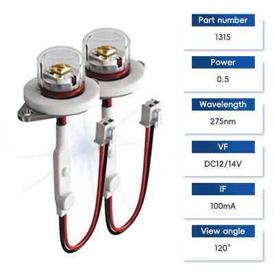 Efisiensi Tinggi Harga ECO UV UV-C DC12V UVC 275nm LED Modul 0.5W 40mA IP68 DC24V Air Air Purify 6-10mW