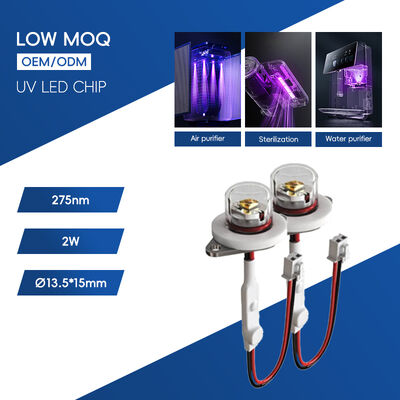 Efisiensi Tinggi Harga ECO UV UV-C DC12V UVC 275nm LED Modul 0.5W 40mA IP68 DC24V Air Air Purify 6-10mW