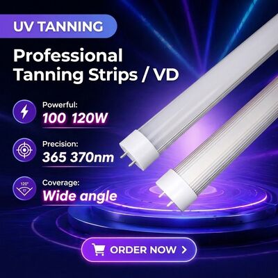 Belajar Terapi Cahaya Wajah & Tubuh Hitam Tanning Bed UV LED Phototherapy Replacement Lamp