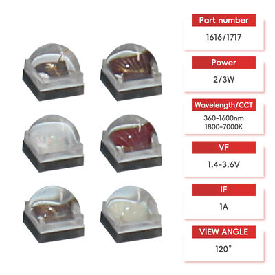 LEARNEW Chip LED Daya Tinggi 2W 3W ALN Tembaga Spektrum Luas 1800K-700K Sudut Pandang 120 2.8-3.4V Warna yang Dapat Disesuaikan